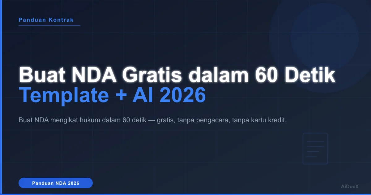 Cara Membuat NDA Gratis dalam 60 Detik (Template + AI, 2026)