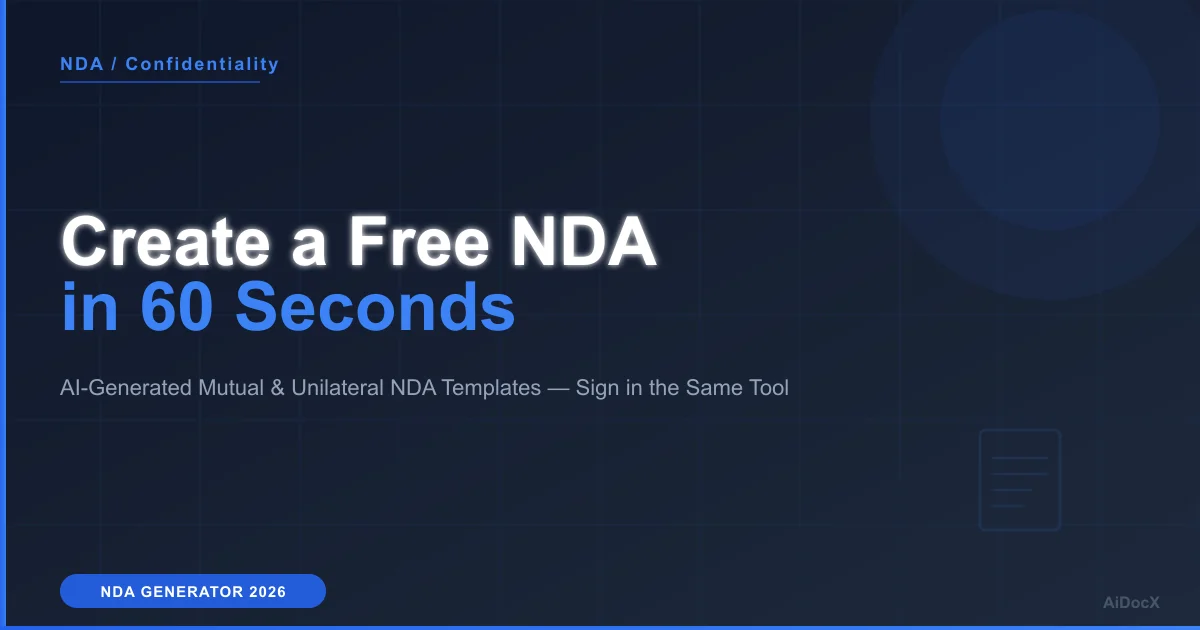 How to Create a Free NDA in 60 Seconds (Template + AI, 2026)
