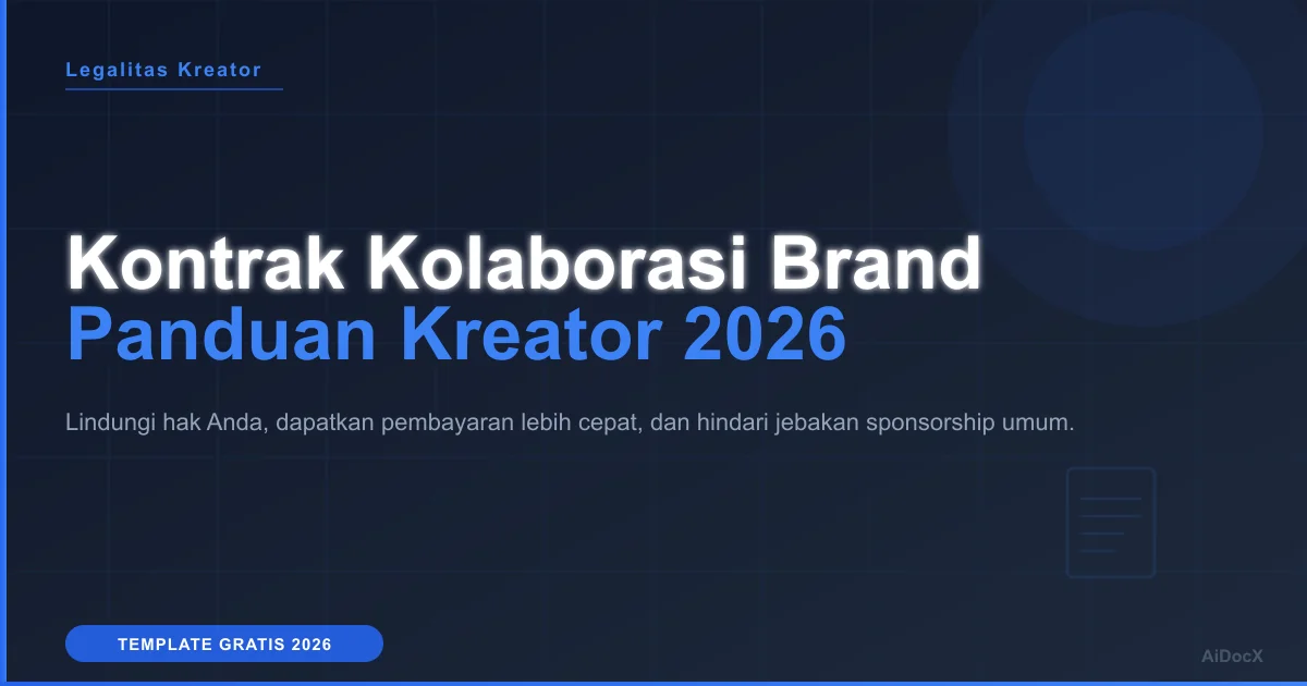 Panduan Kontrak Kolaborasi Brand untuk Kreator: Hak, Biaya, & Pembayaran 2026