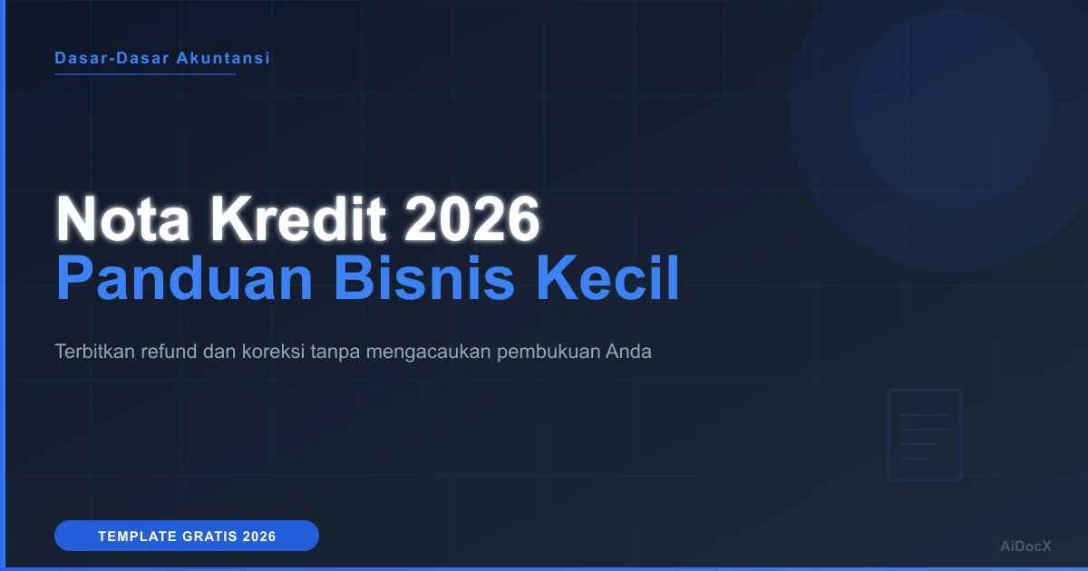 Template Nota Kredit 2026: Perbaiki Faktur & Refund Tanpa Mengacaukan Buku Besar