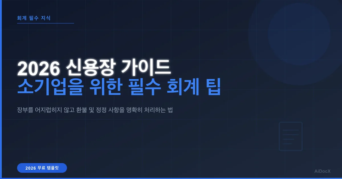 2026년 신용장(Credit Note) 템플릿: 장부를 망치지 않고 송장 및 환불 수정하기