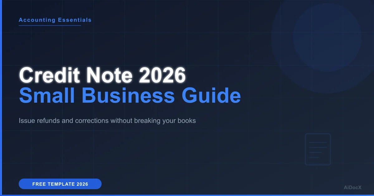 Credit Note Template 2026: Fix Invoices & Refunds