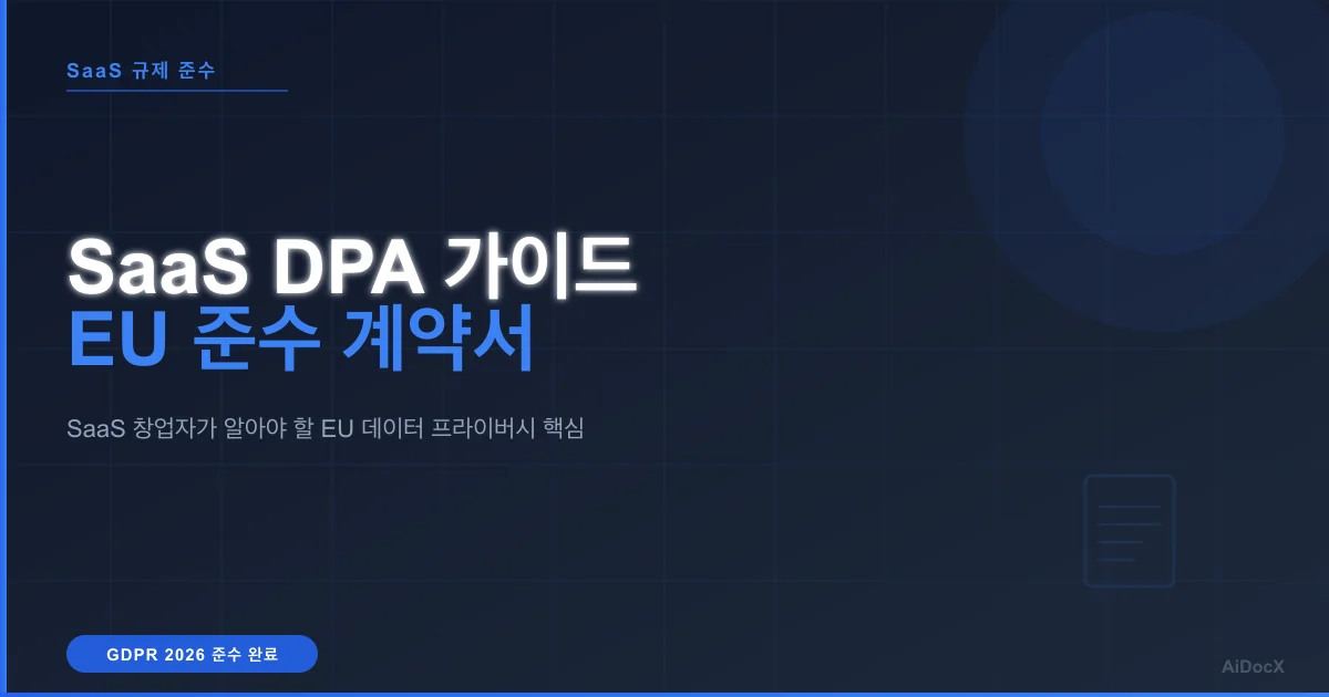 2026년 SaaS 창업자를 위한 데이터 처리 계약(DPA) 가이드