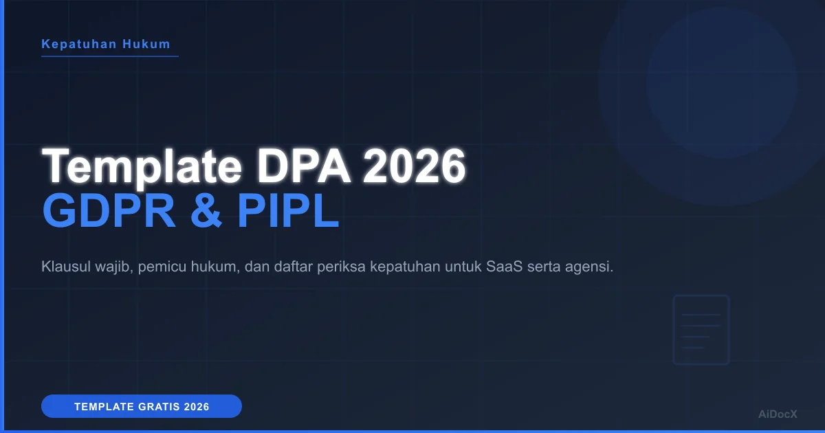 Template Perjanjian Pemrosesan Data 2026: Panduan GDPR & PIPL