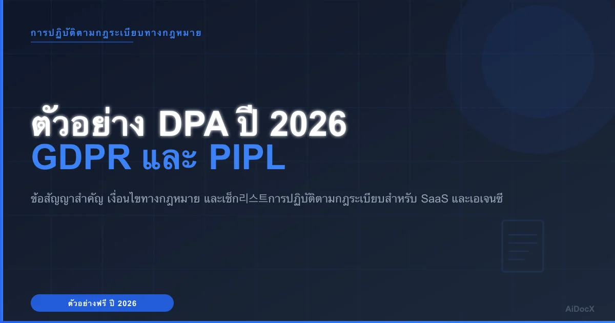 ตัวอย่างข้อตกลงการประมวลผลข้อมูลปี 2026: คู่มือ GDPR และ PIPL
