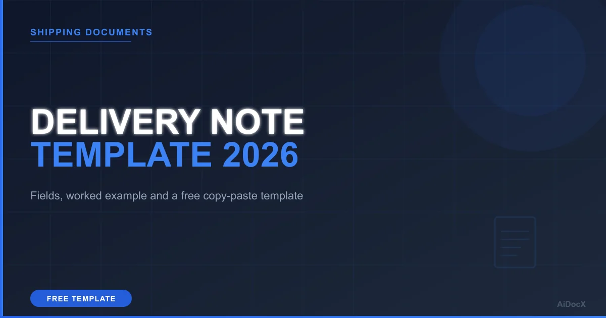 Delivery Note Template (2026): What to Include + Free Example