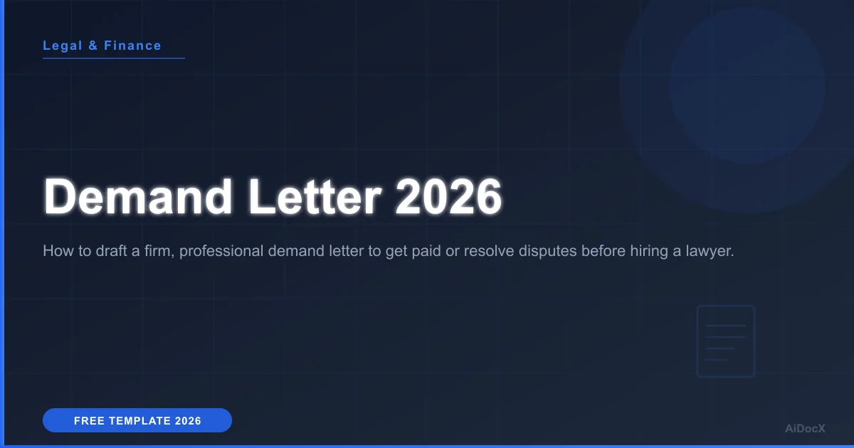 Demand Letter Template 2026: Get Paid or Resolve Disputes