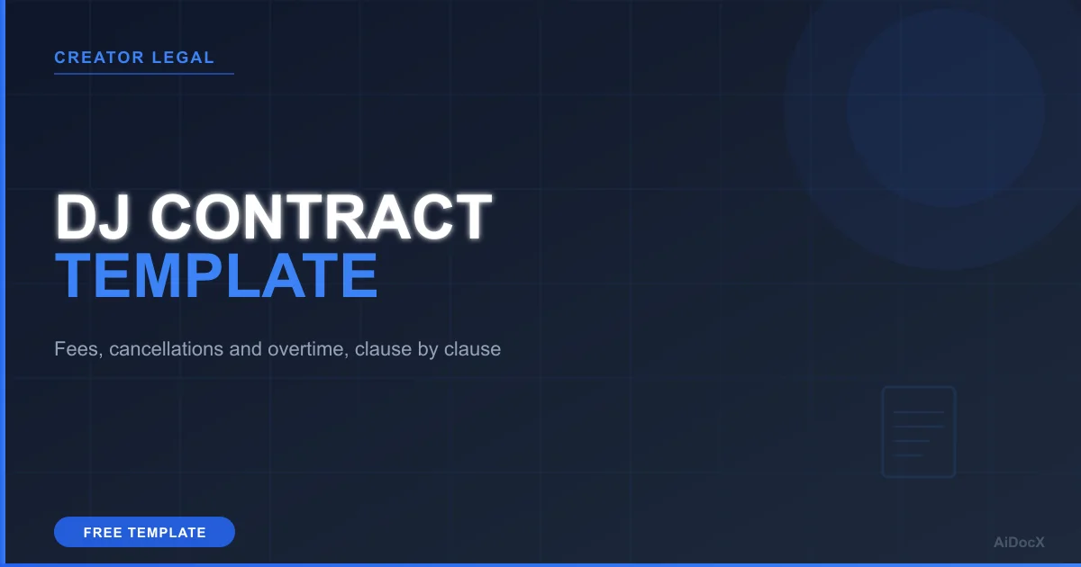 DJ Contract Template (2026): Fees, Cancellations & Overtime