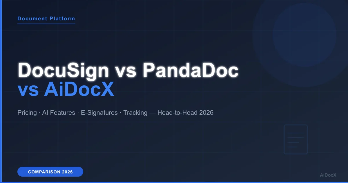 DocuSign vs PandaDoc vs AiDocX: Which Document Platform Actually Fits Your Startup?