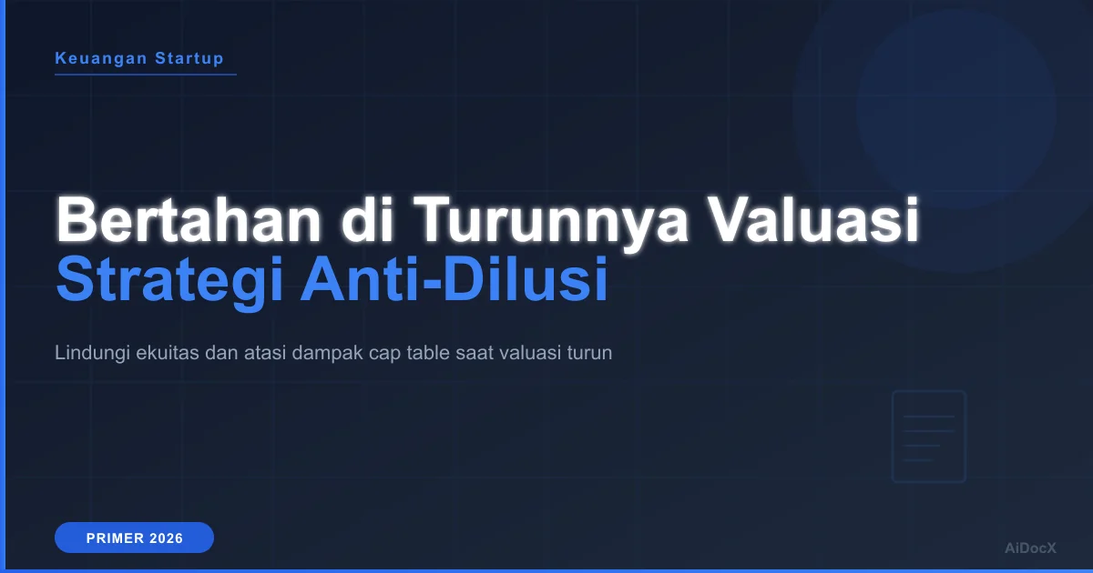 Bertahan Hidup di Putaran Pendanaan Turun: Anti-Dilusi, Penyesuaian Harga, & Perbaikan Cap Table