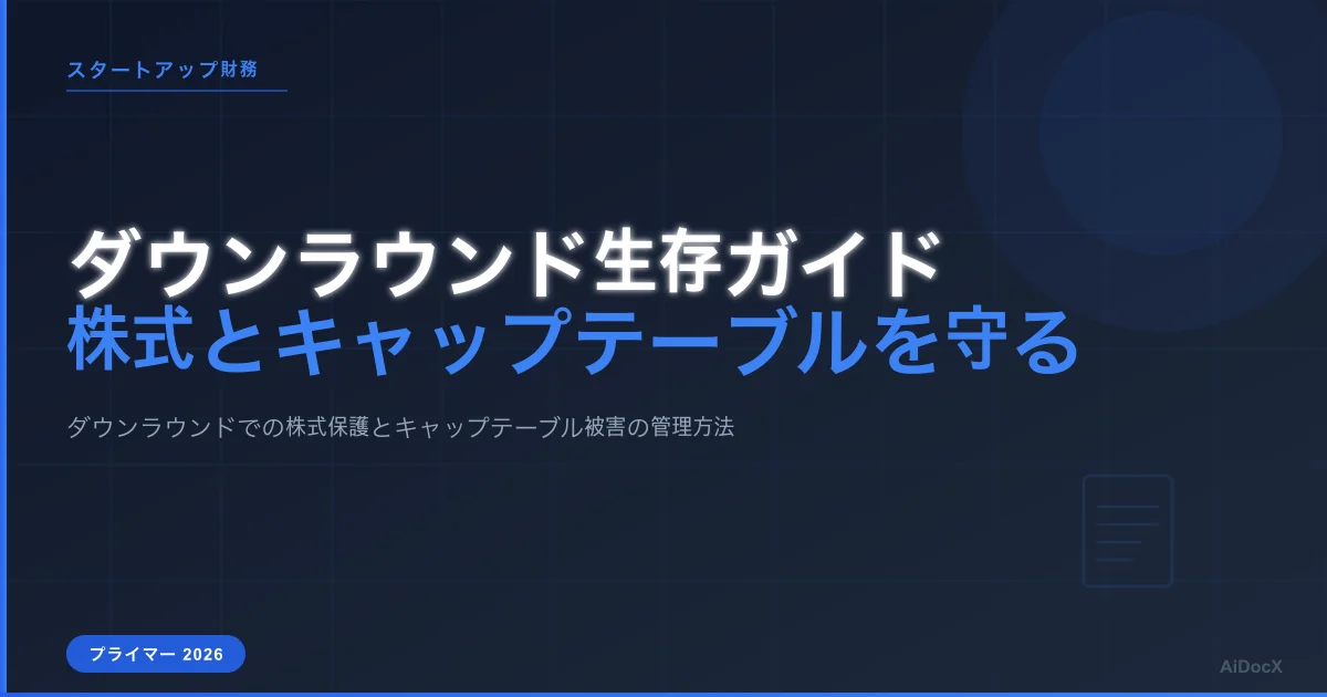 ダウンラウンドを生き残る方法:アンチディルーション、再設定価格、キャップテーブルの管理