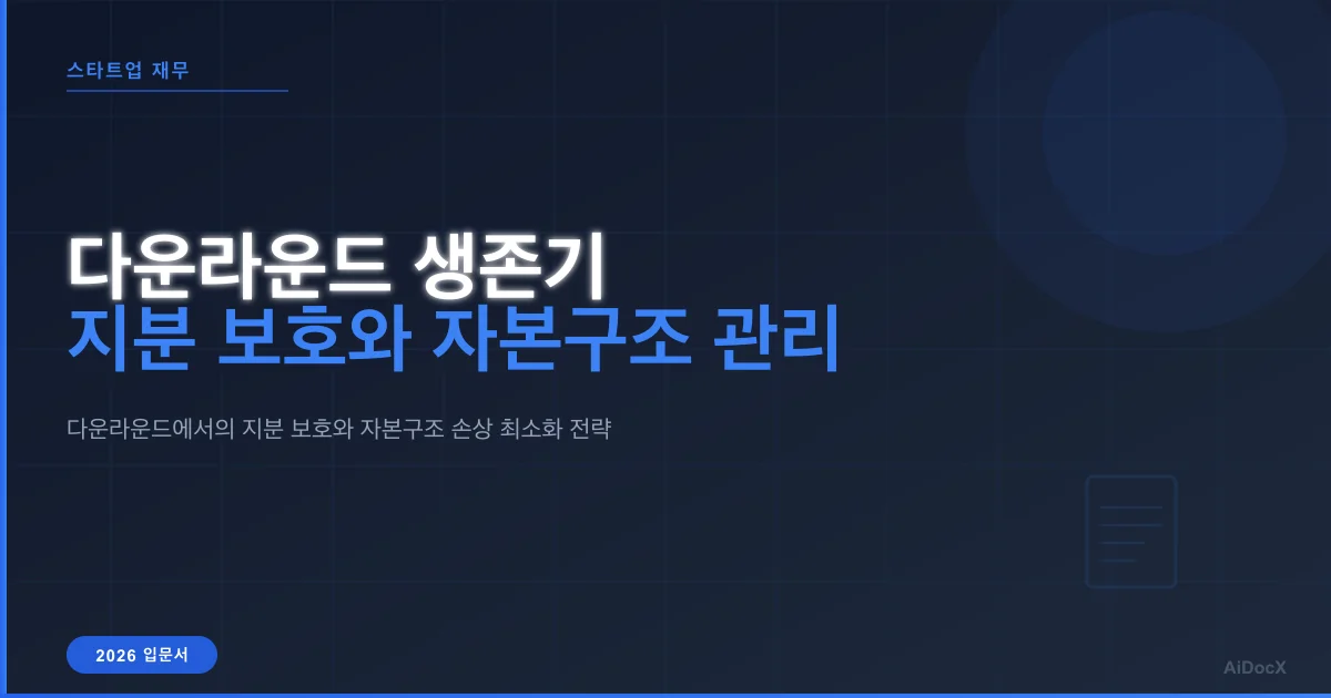 다운라운드 생존 가이드: 안티딜루션, 재가격화 및 자본구조 관리