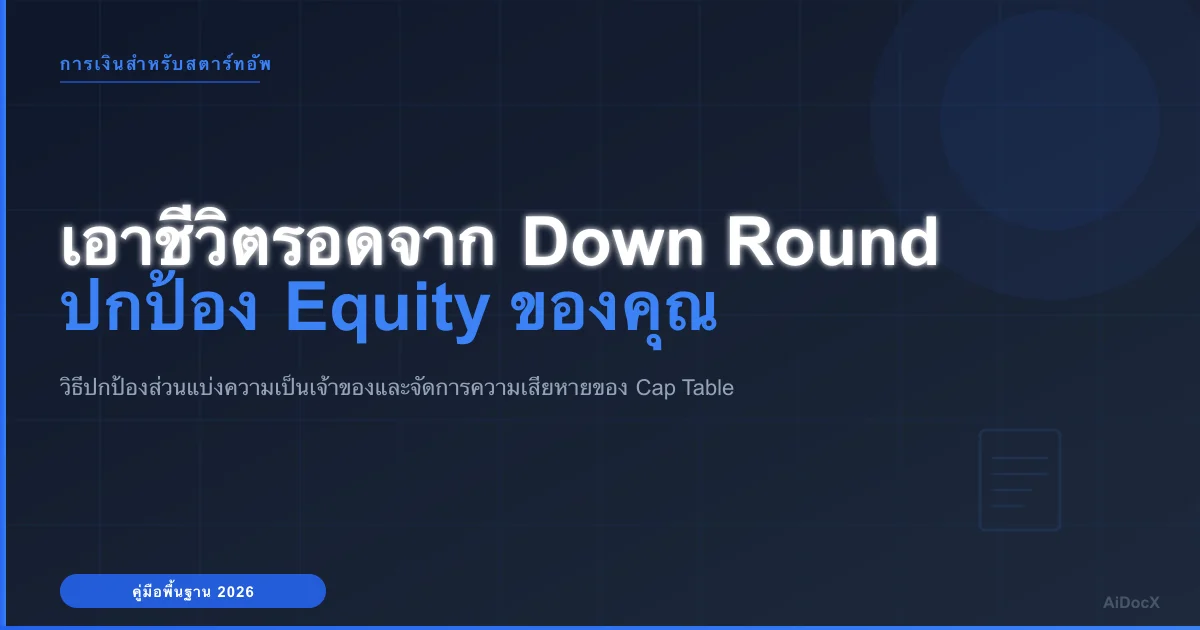 เอาชีวิตรอดจาก Down Round: Anti-Dilution, การปรับราคาหุ้น และการจัดการ Cap Table