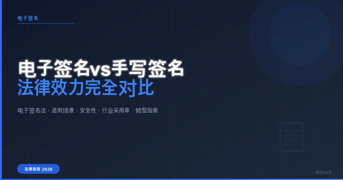 电子签名vs手写签名：法律效力、适用场景与选择指南
