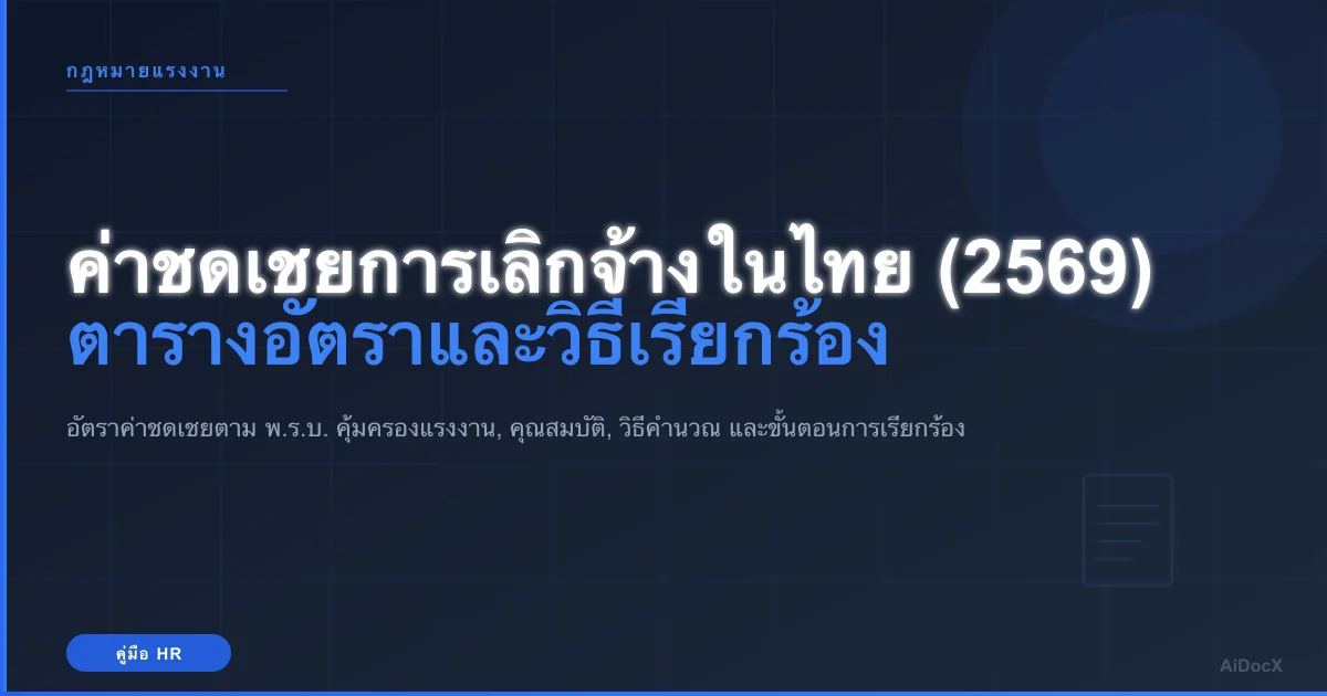 ค่าชดเชย 2569: อัตราตามกฎหมาย เงื่อนไขรับ และวิธีเรียกร้อง