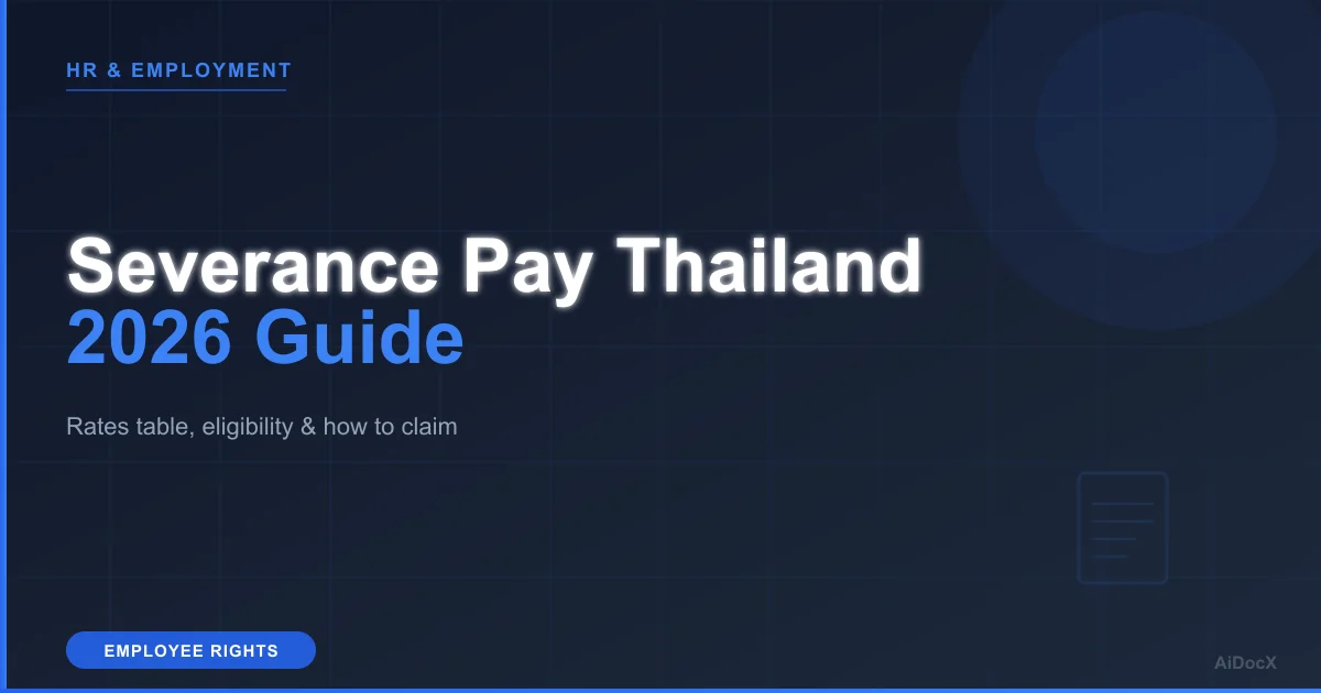 Severance Pay in Thailand (2026): Rates Table, Eligibility & How to Claim