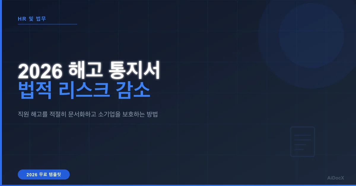 2026년 직원 해고 통지서 템플릿: 불법 해고 리스크 줄이기