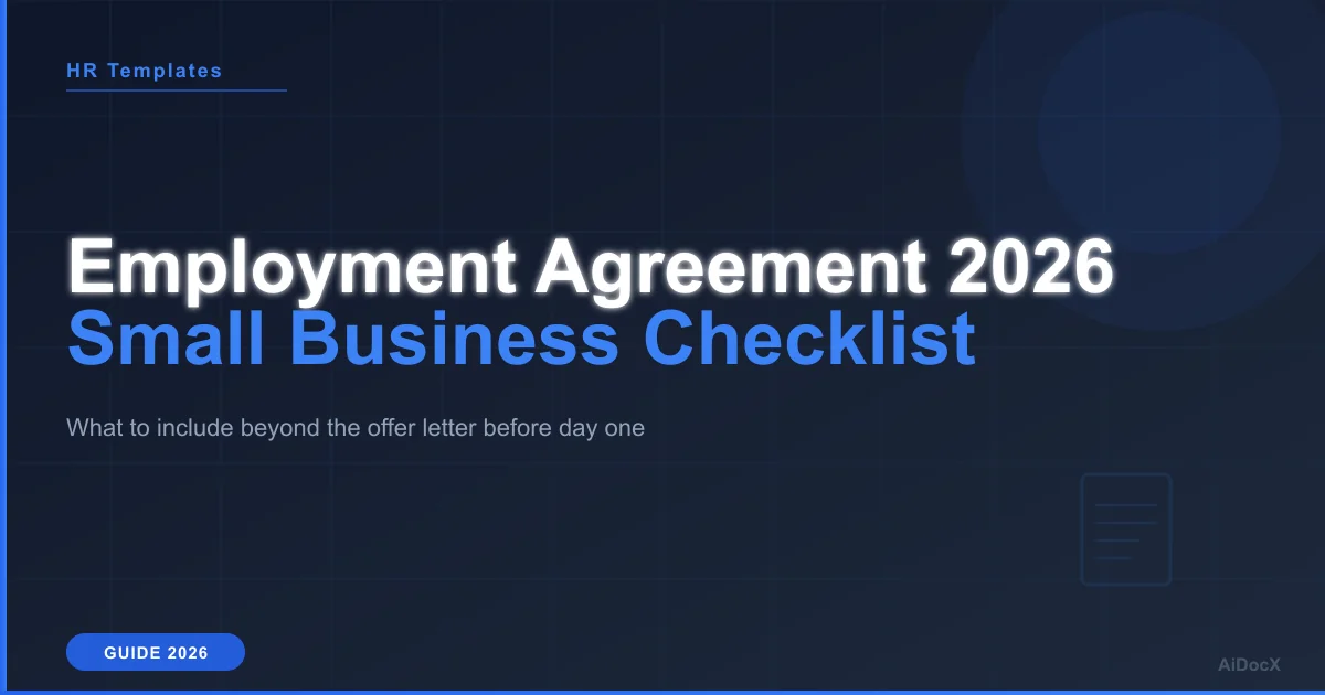 Employment Agreement Template 2026: Small Business Guide