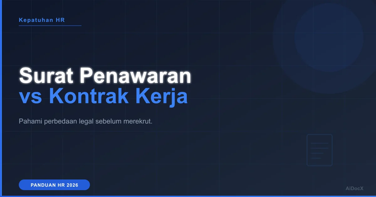 Kontrak Kerja vs Surat Penawaran: Perbedaan Kuncinya di 2026