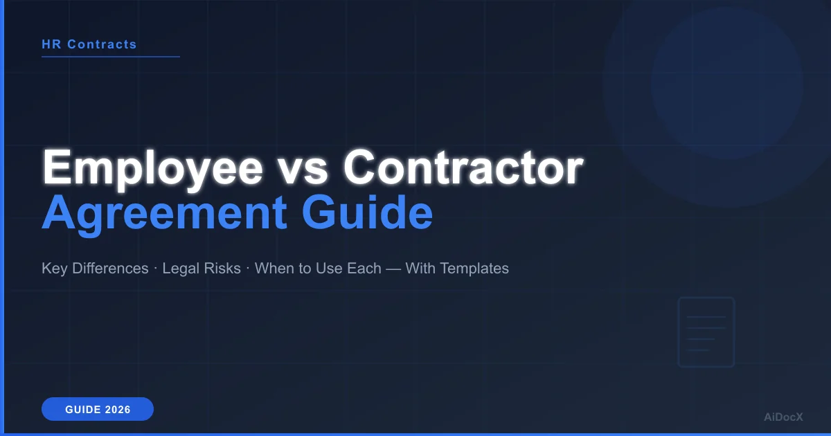 Employee vs. Independent Contractor Agreement: Key Differences and When to Use Each (2026)