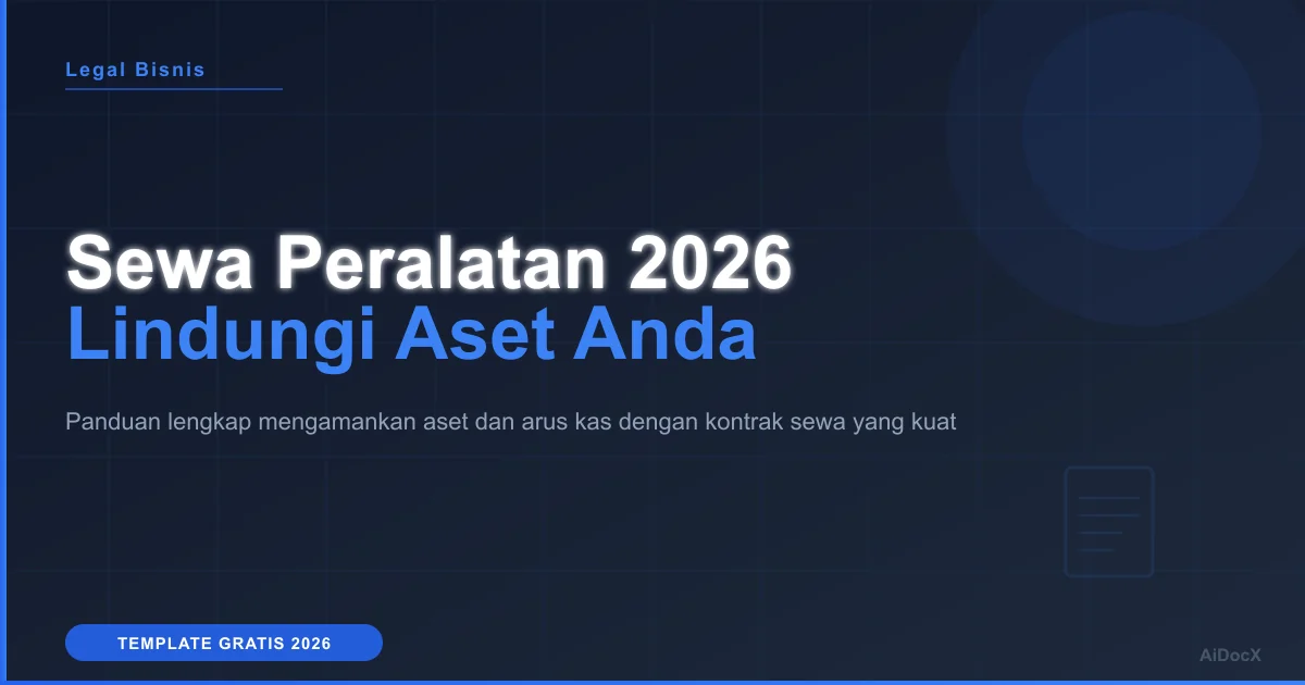 Template Perjanjian Sewa Peralatan 2026: Lindungi Aset & Arus Kas
