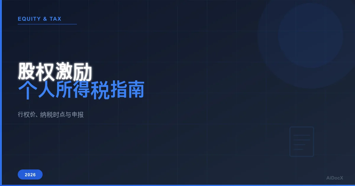 股权激励个人所得税指南2026:行权价、纳税时点与申报