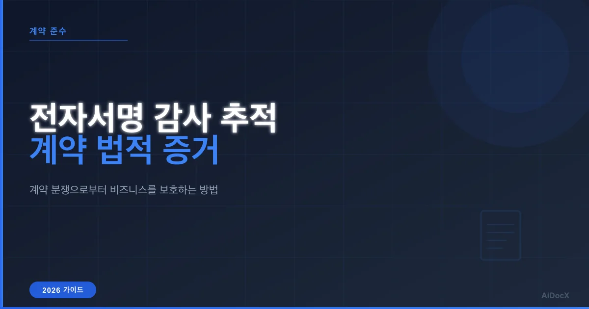 전자서명 감사 추적: 2026년 법적 증거를 확보하는 방법
