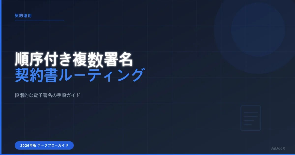 契約書を順序立てて複数人に送付する方法(2026年版ガイド)