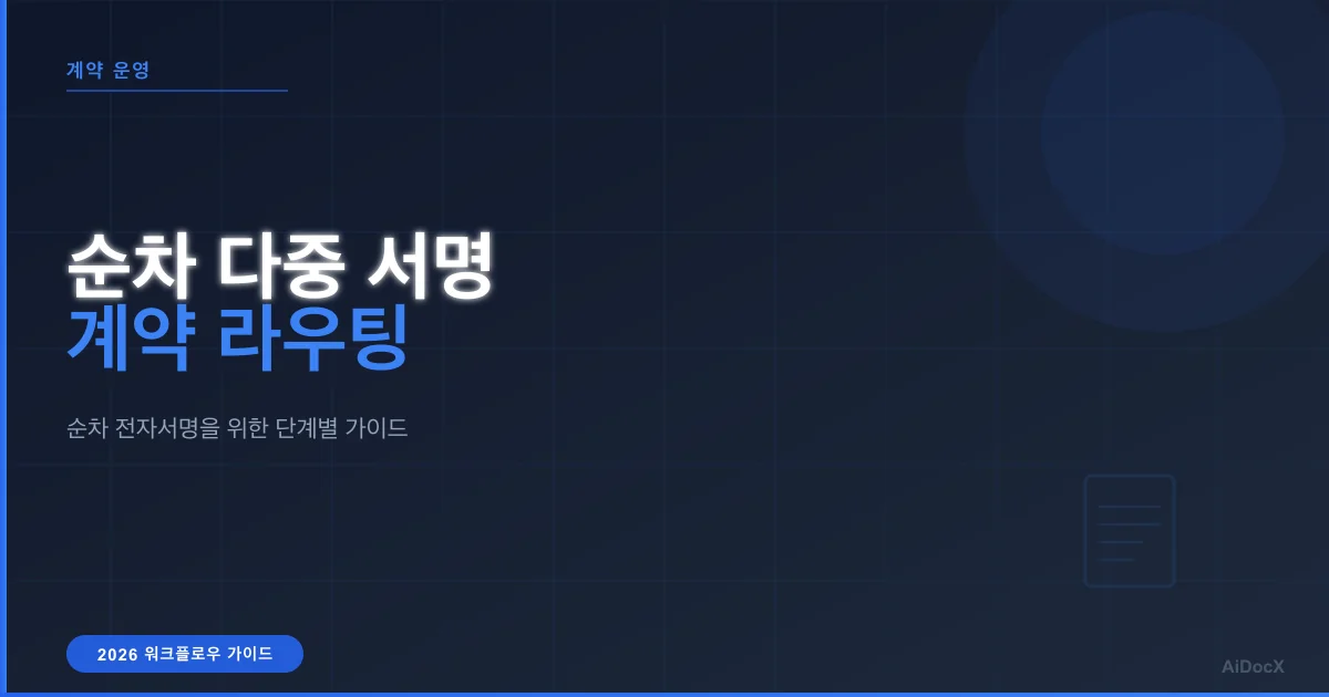 계약서를 순서대로 여러 서명자에게 발송하는 방법 (2026 가이드)