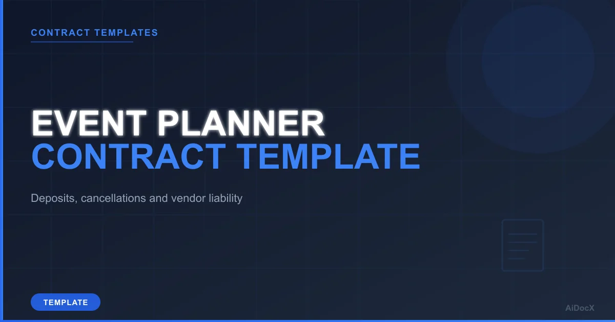 Event Planner Contract Template (2026): Scope, Deposits and Cancellation Terms