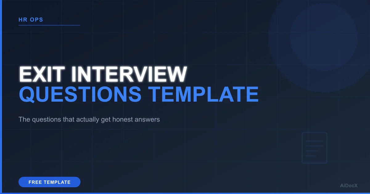 Exit Interview Questions Template (2026): Questions That Get Honest Answers