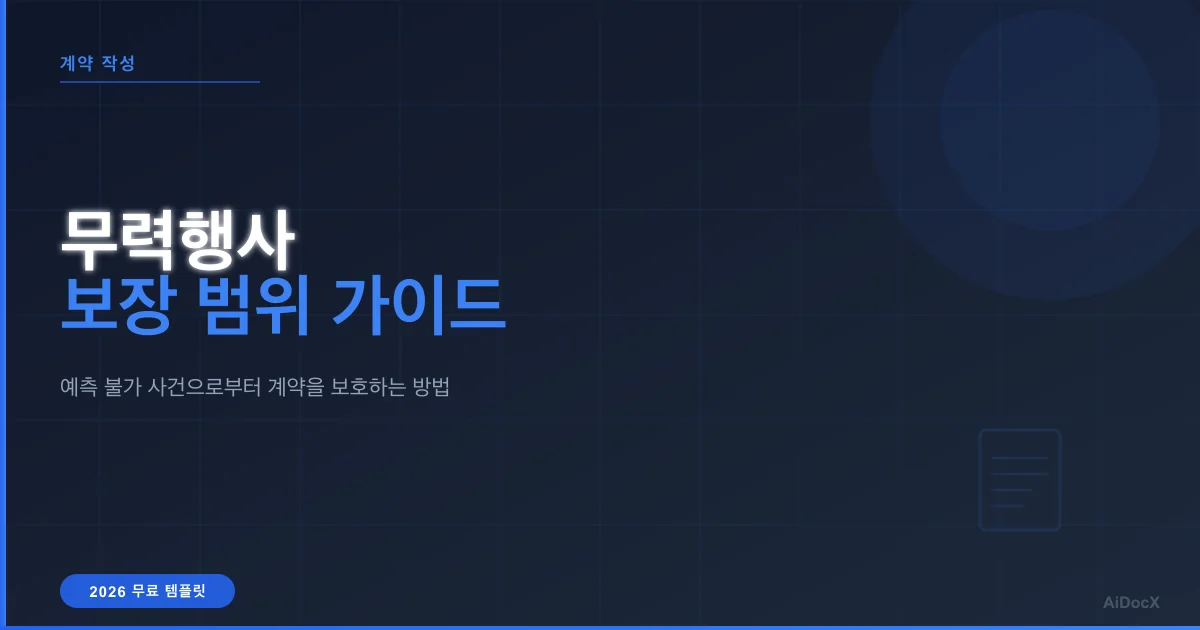 무력행사 조항: 보장 범위 및 작성 가이드 (2026)