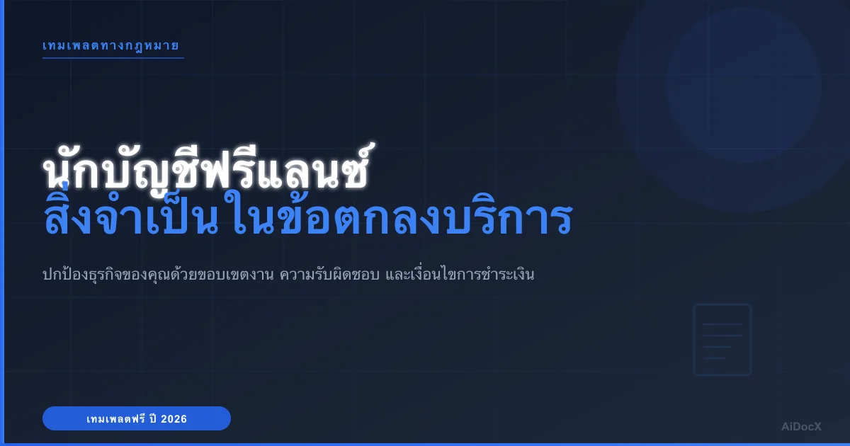 ข้อตกลงบริการนักบัญชีฟรีแลนซ์: สิ่งที่ต้องรู้ในปี 2026