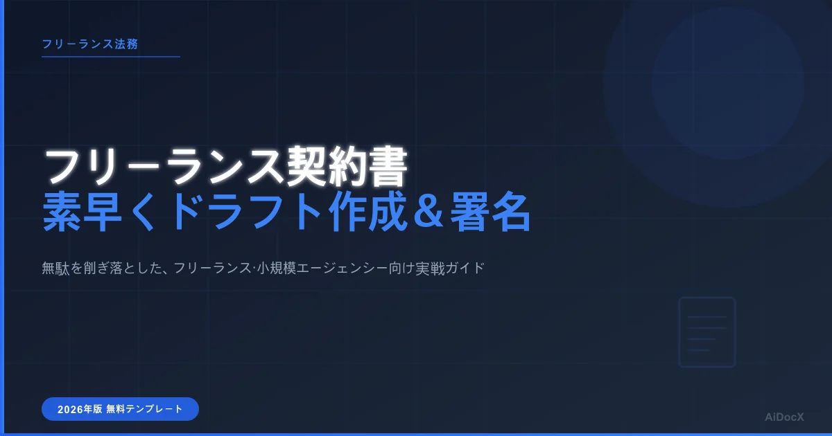 2026年版 フリーランス契約書の書き方