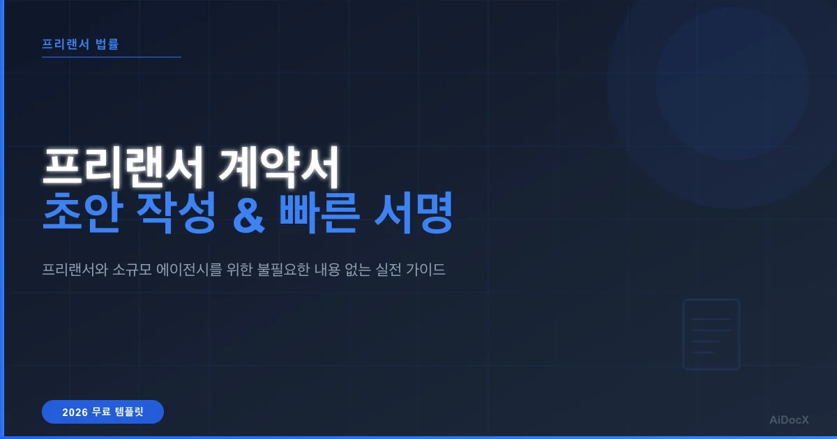 2026년 프리랜서 계약서 작성 가이드