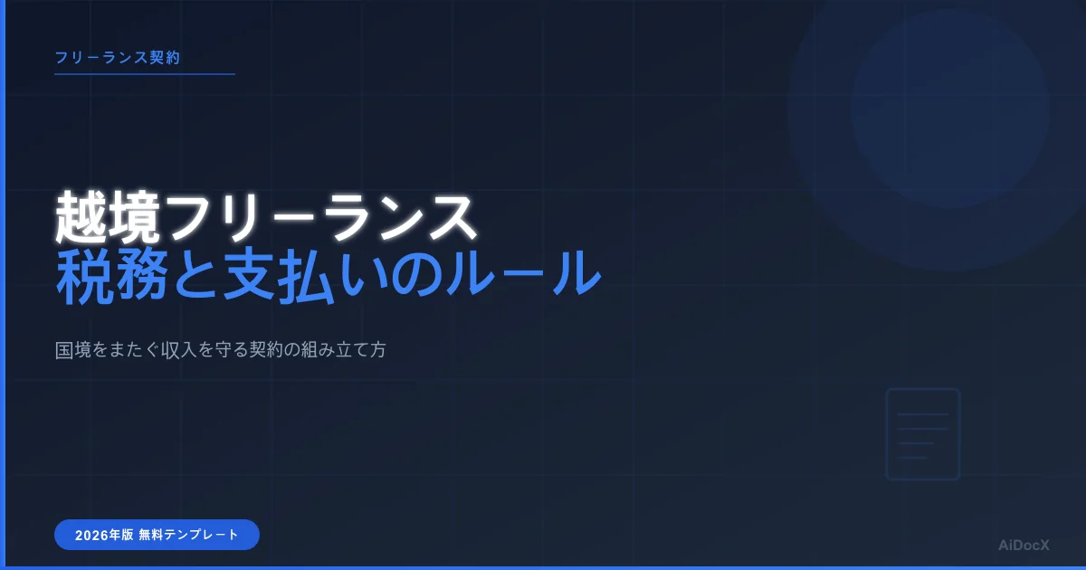 越境フリーランス契約:通貨・税制・法制度 2026年版