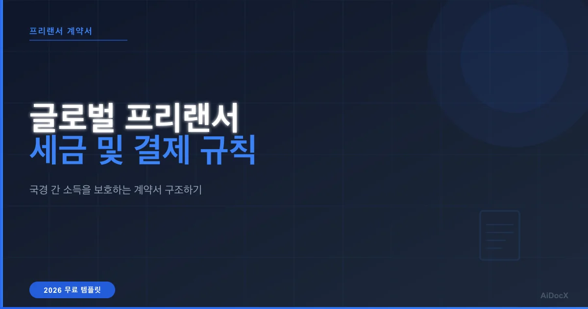 해외 프리랜서 계약서: 통화, 세금 및 법률 2026 가이드