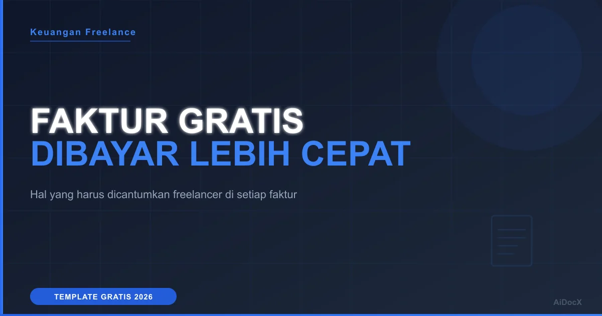 Template Faktur Freelance Gratis: Dibayar Lebih Cepat di 2026