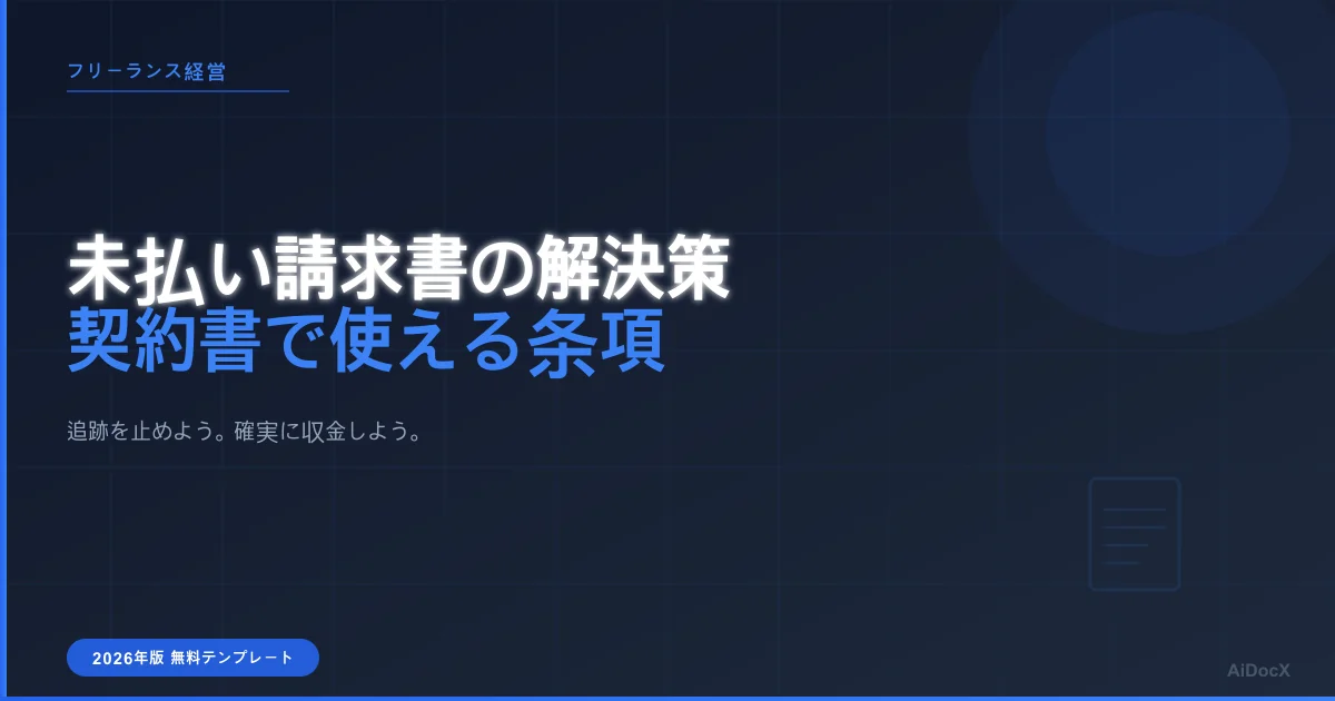 2026年版|フリーランスの未払請求書を確実に回収する方法