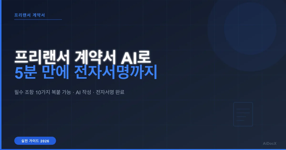 프리랜서 계약서 AI로 5분 만에 작성하고 전자서명까지 — 복붙 가능한 조항 포함 (2026)
