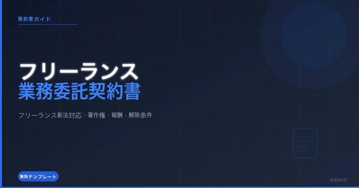 フリーランス業務委託契約書テンプレート無料（2026年版）：フリーランス新法対応
