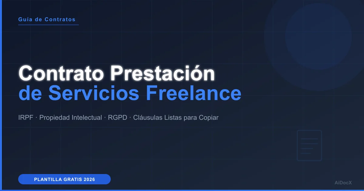 Modelo Contrato Prestación de Servicios Freelance 2026: Plantilla Completa para España