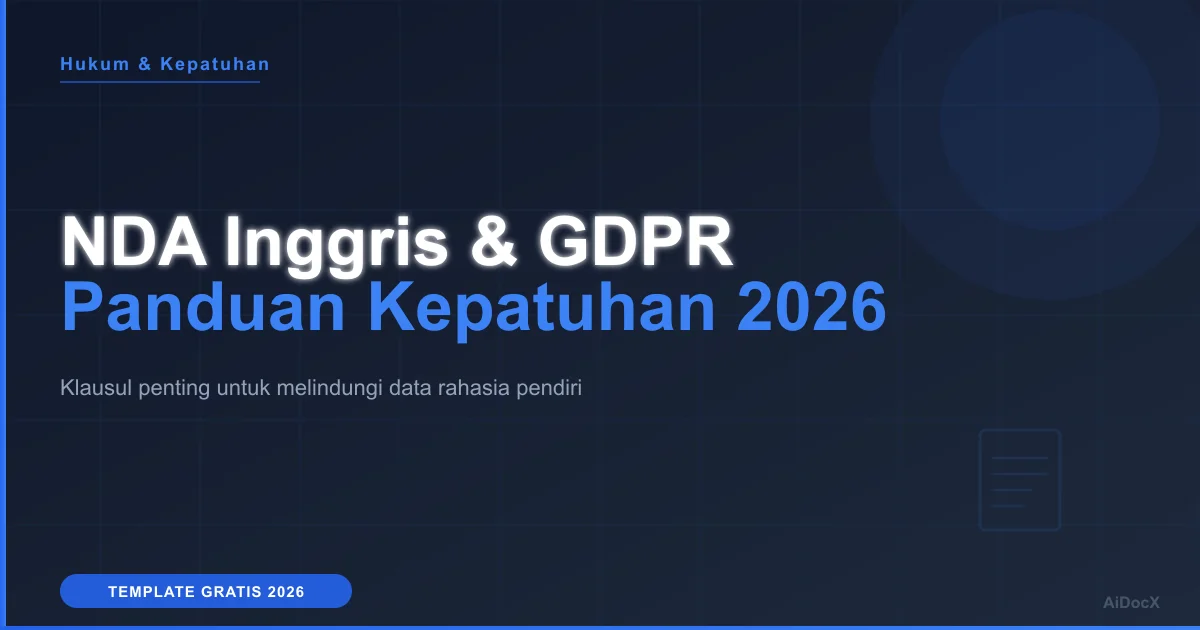 NDA yang Patuh GDPR di Inggris: Panduan 2026 untuk Pendiri