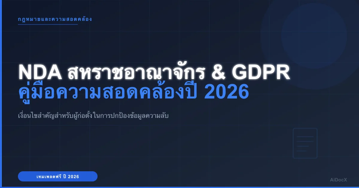 NDA ที่สอดคล้องกับ GDPR ในสหราชอาณาจักร: คู่มือปี 2026 สำหรับผู้ก่อตั้งธุรกิจ