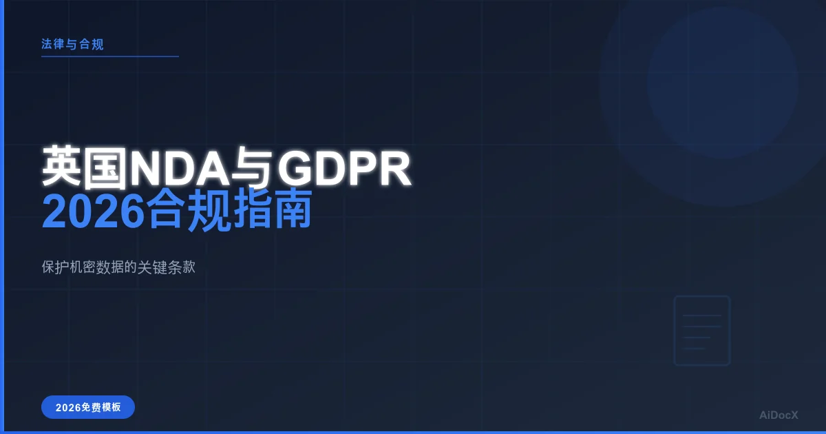 2026年英国GDPR合规NDA指南:创始人必读