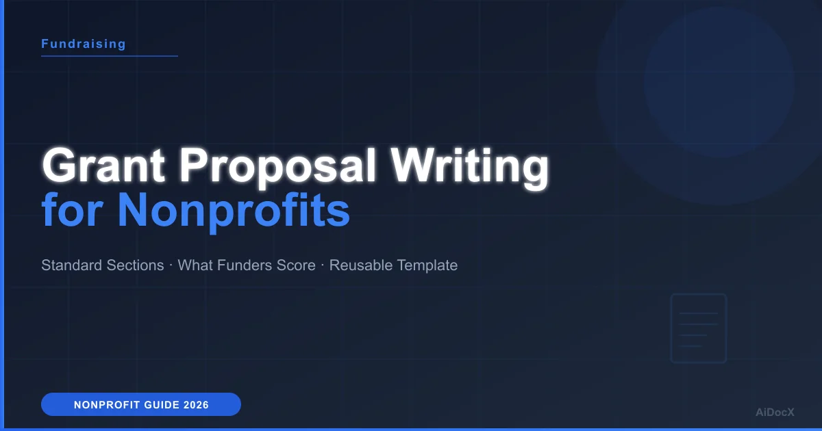 Grant Proposal Writing for Nonprofits (2026): Standard Sections, What Funders Score & a Reusable Template