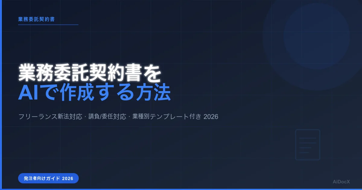 業務委託契約書をAIで作成する方法（2026年版）：フリーランス新法対応テンプレート付き
