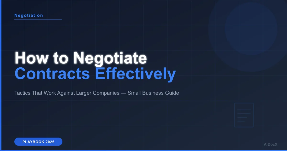 How to Negotiate Contracts as a Small Business: Tactics That Work Against Larger Companies (2026)