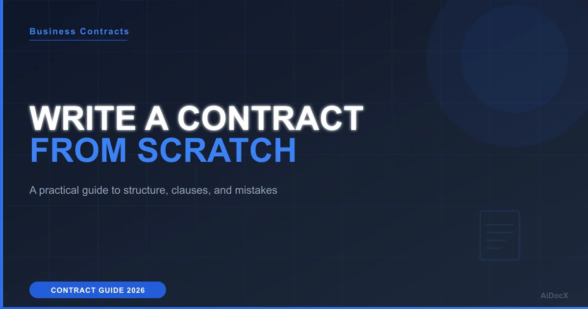 How to Write a Contract from Scratch: A 2026 Guide