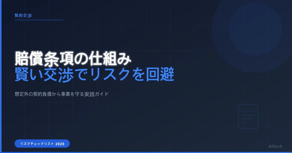 2026年版 賠償条項の仕組みと交渉テクニック